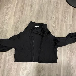 Black windbreaker